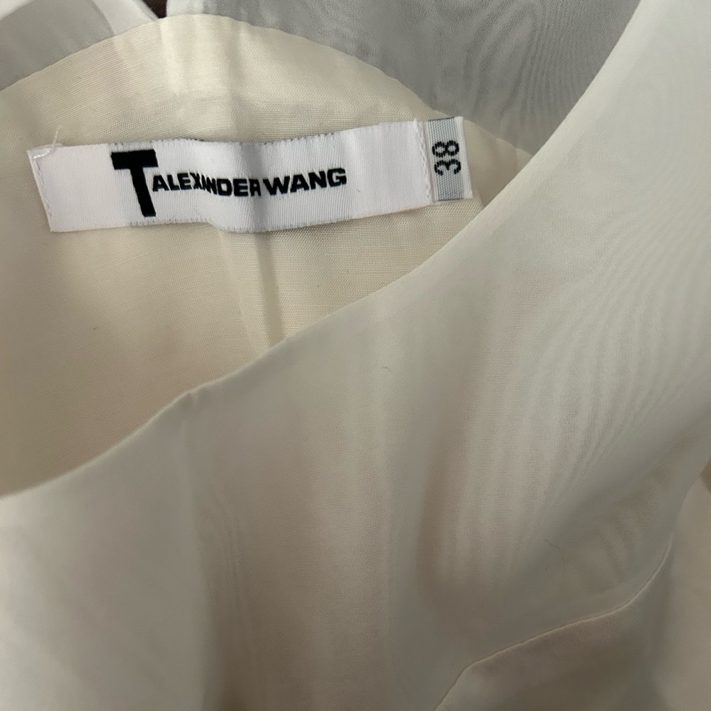 T by Alexander Wang 100% silk vintage white/cream mini dress - Picture 3 of 5